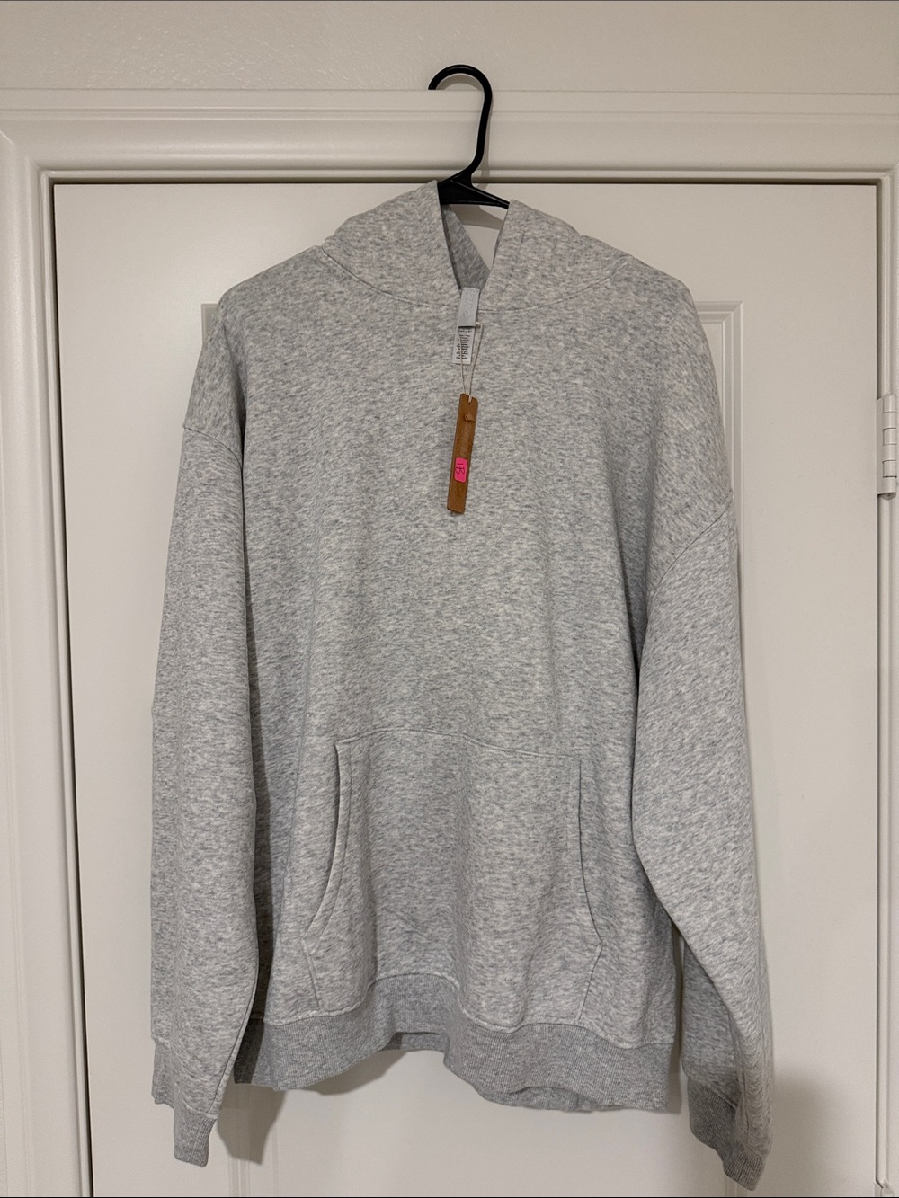 SKIMS Light Heather Gray Hooded Pullover Sweatshirt - Relaxed Hoodie